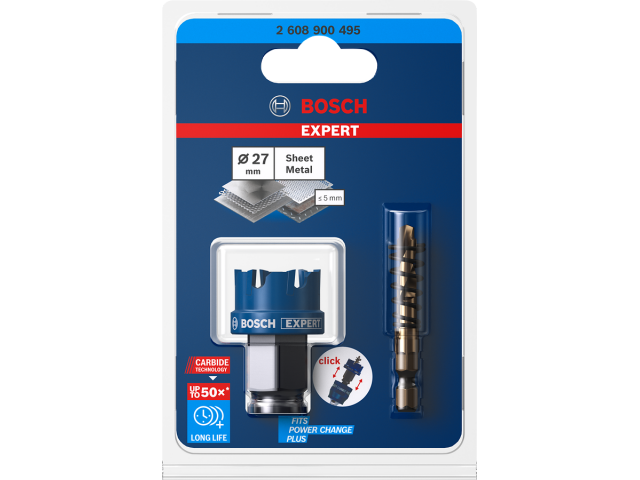 Žaga za izrezovanje lukenj Bosch EXPERT Sheet Metal, Dimenzije: 27x5mm, 2608900495